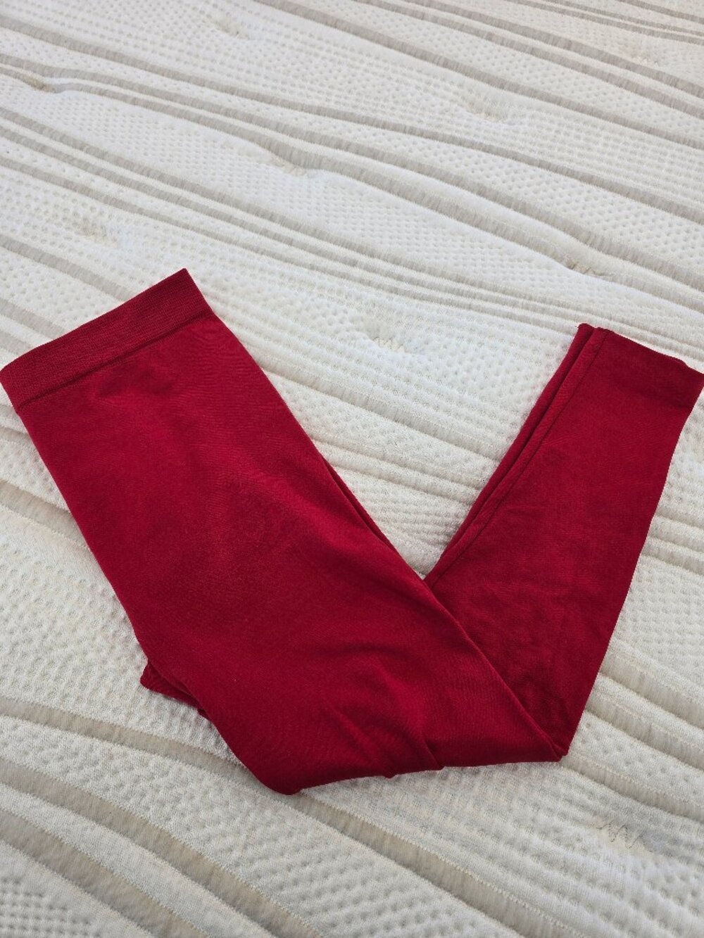Love Charm Kid's Red Leggings w Fleece Lining Inside - Size L/XL